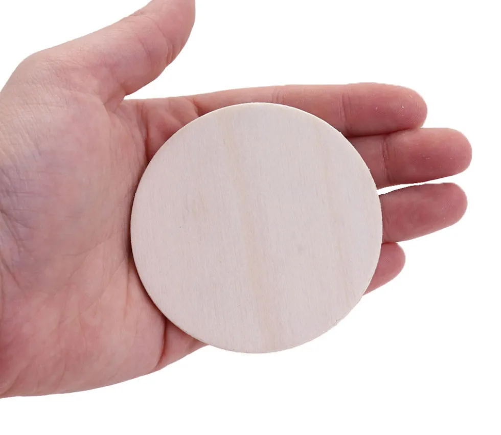 18 Formes géométriques bois naturel 7 cm
