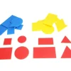 24 formes géométriques triangle, rectangle, carré, rond en 3 couleurs