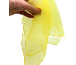 10 foulards jaunes de jonglage 40x40 cm