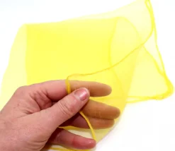10 foulards jaunes de jonglage 40x40 cm