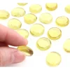 20 galets gems 15/22 mm jaune translucide - mini pierres plates