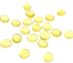20 galets gems 15/22 mm jaune translucide - mini pierres plates