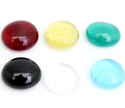 20 galets gems 15/25 mm vert translucide - mini pierres plates