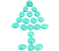 20 galets gems 15/25 mm vert translucide - mini pierres plates