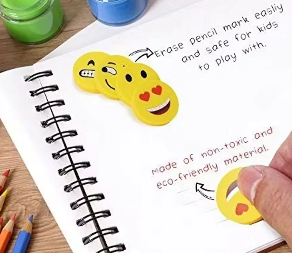 100 gommes emojis visages rigolos 2,5 cm