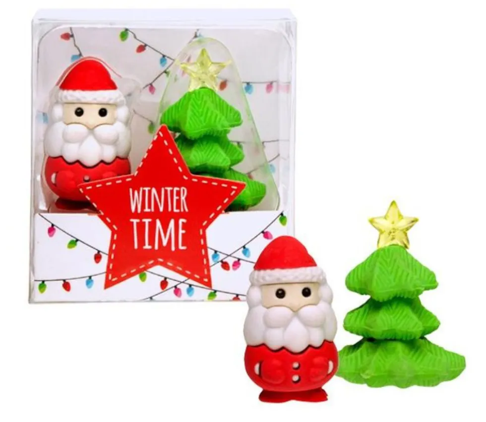 2 gommes Père-Noël / Sapin