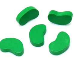 Graine haricot en bois verte de 17.5 x 11 x 4 mm