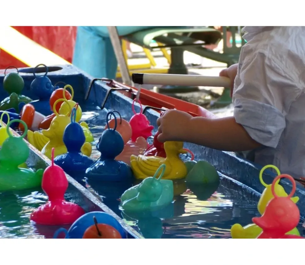 Grand Canard 15 cm bleu flottant pour jeu de pêche bec fermé - à l'unité