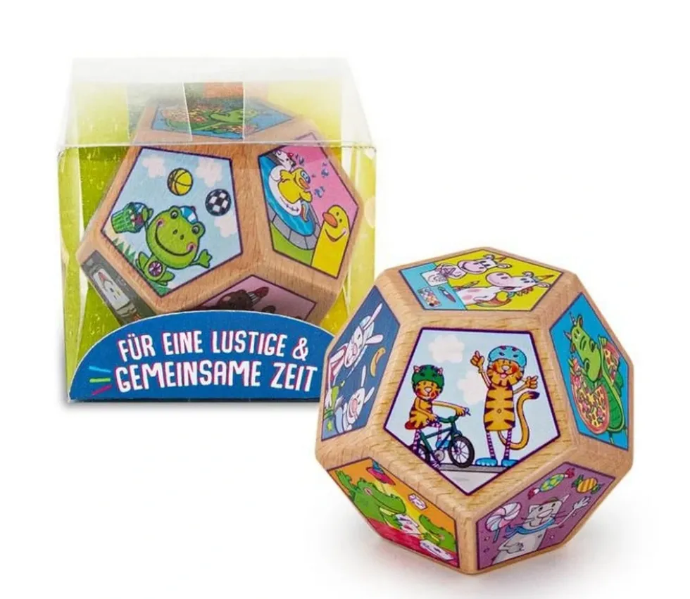 Grand Dé activités 12 faces en bois
