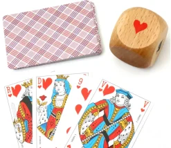 Grand Dé belote bois 4.1 cm atout symbole des cartes