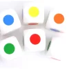 Grand Dé bois 30 mm 6 points couleurs orange blanc rouge vert jaune bleu
