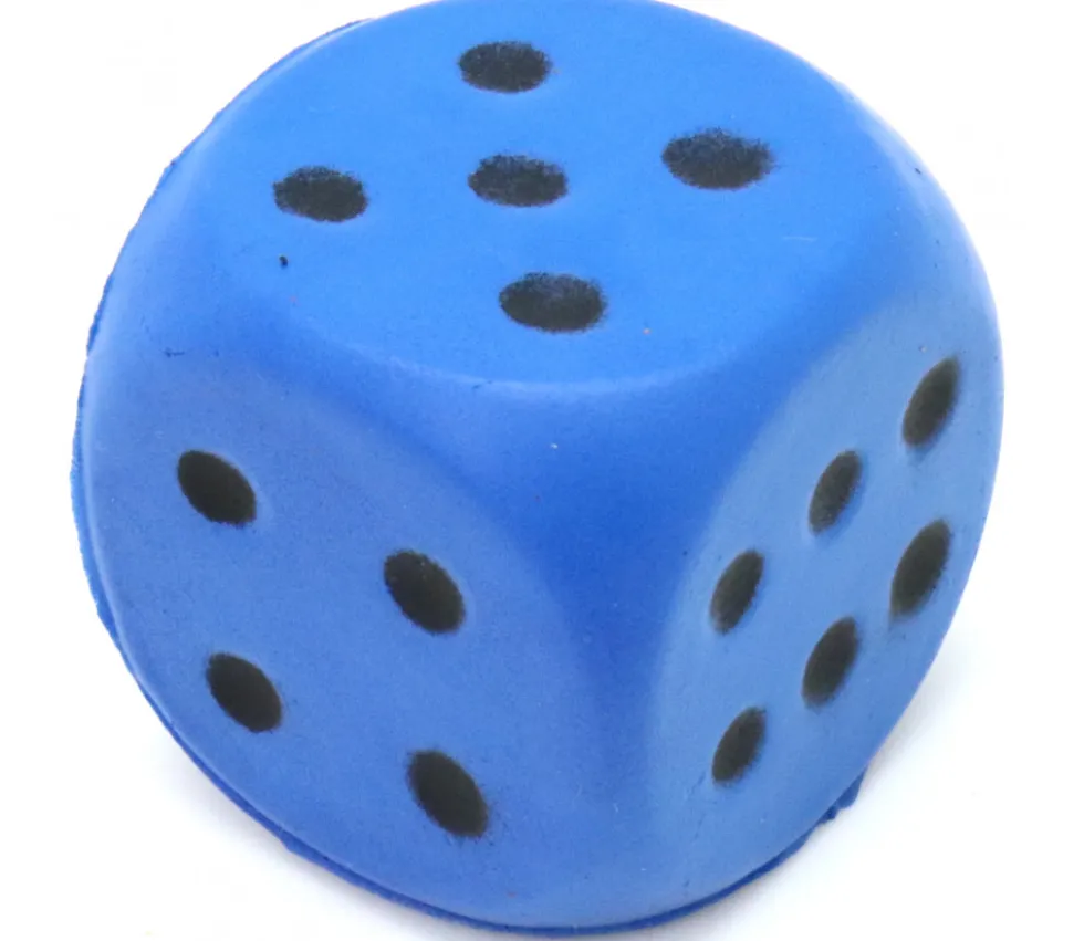 Grand dé 4 cm mousse compacte pour jeu (couleur au hasard)