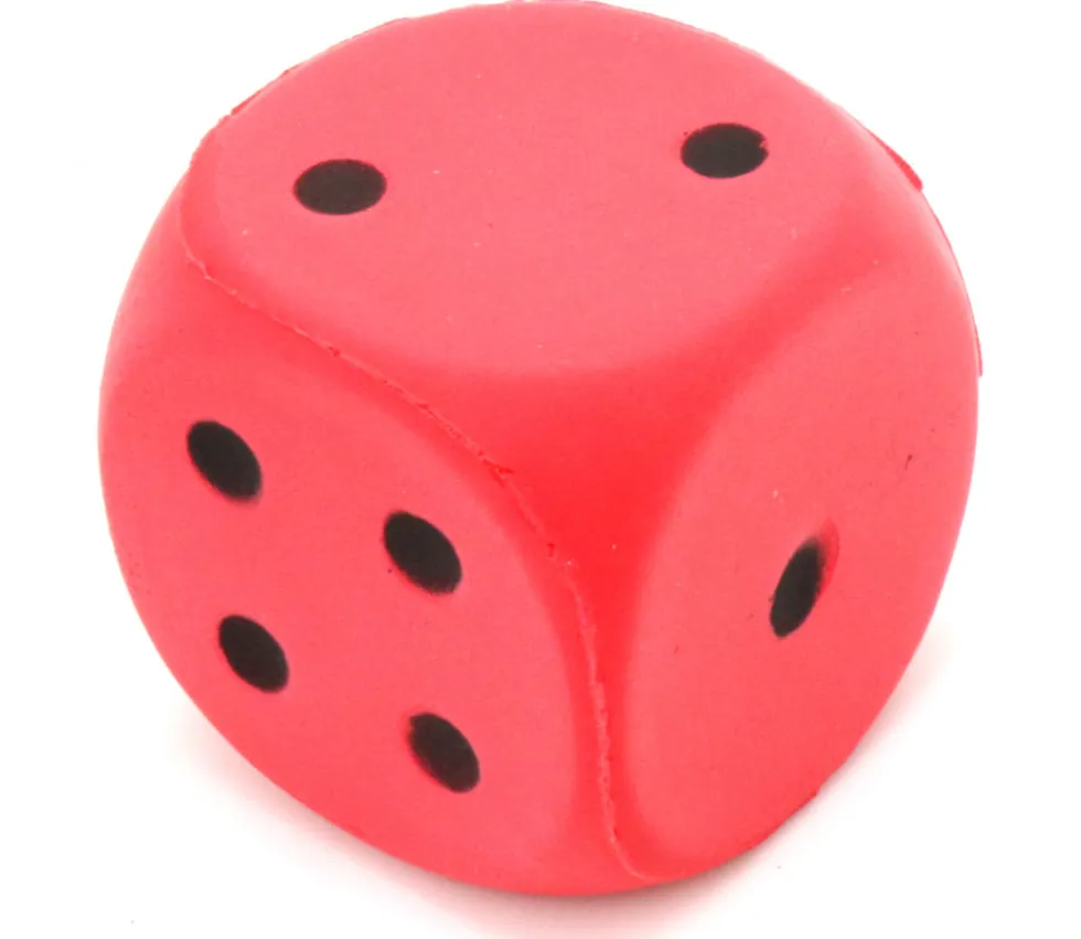 Grand dé 4 cm mousse compacte pour jeu (couleur au hasard)