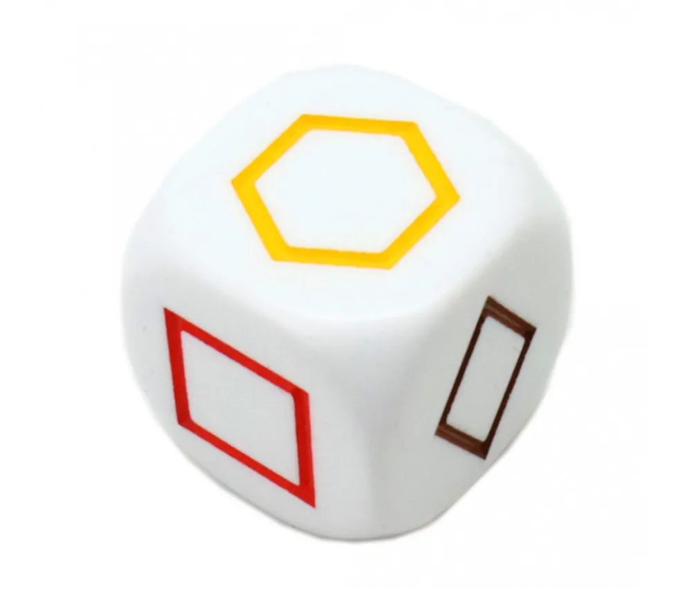 Grand dé à jouer formes géométriques couleurs