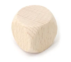 Grand dé vierge 3 cm en bois naturel 30 mm neutre