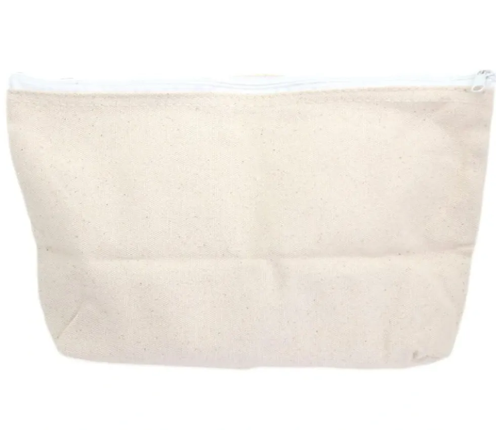 Grande Pochette plate 19 x 29 cm coton trousse à personnaliser fermeture éclair