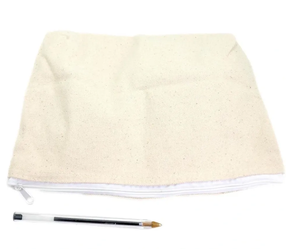 Grande Pochette plate 19 x 29 cm coton trousse à personnaliser fermeture éclair