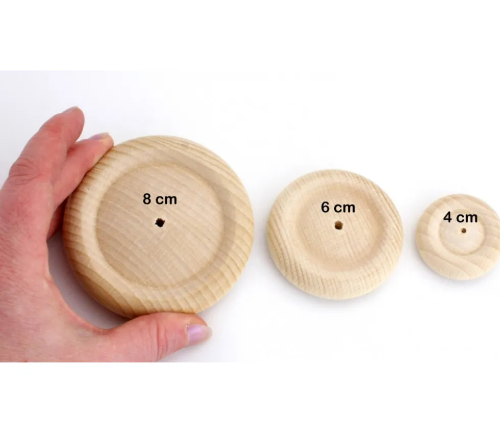 Grande roue de 8 cm troué - palet 80 x 15 mm trou de 4 mm