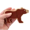 Grand pion Ours brun en bois 12 cm
