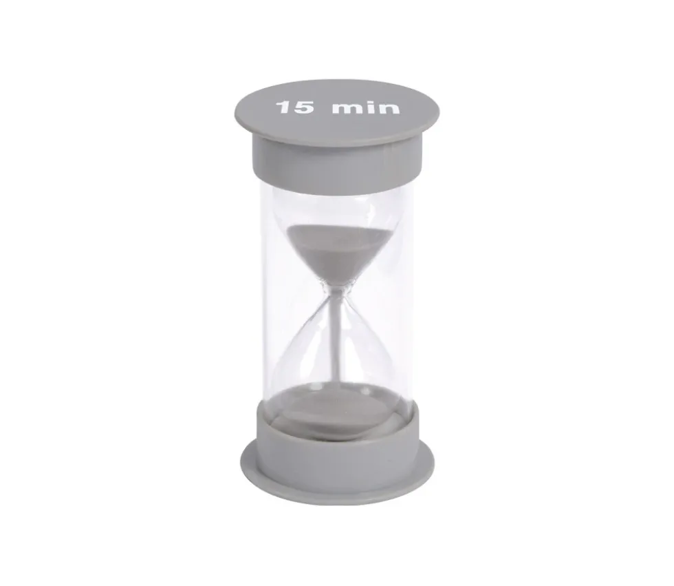 Grand sablier géant 15 minutes - GRIS - 12 cm GM