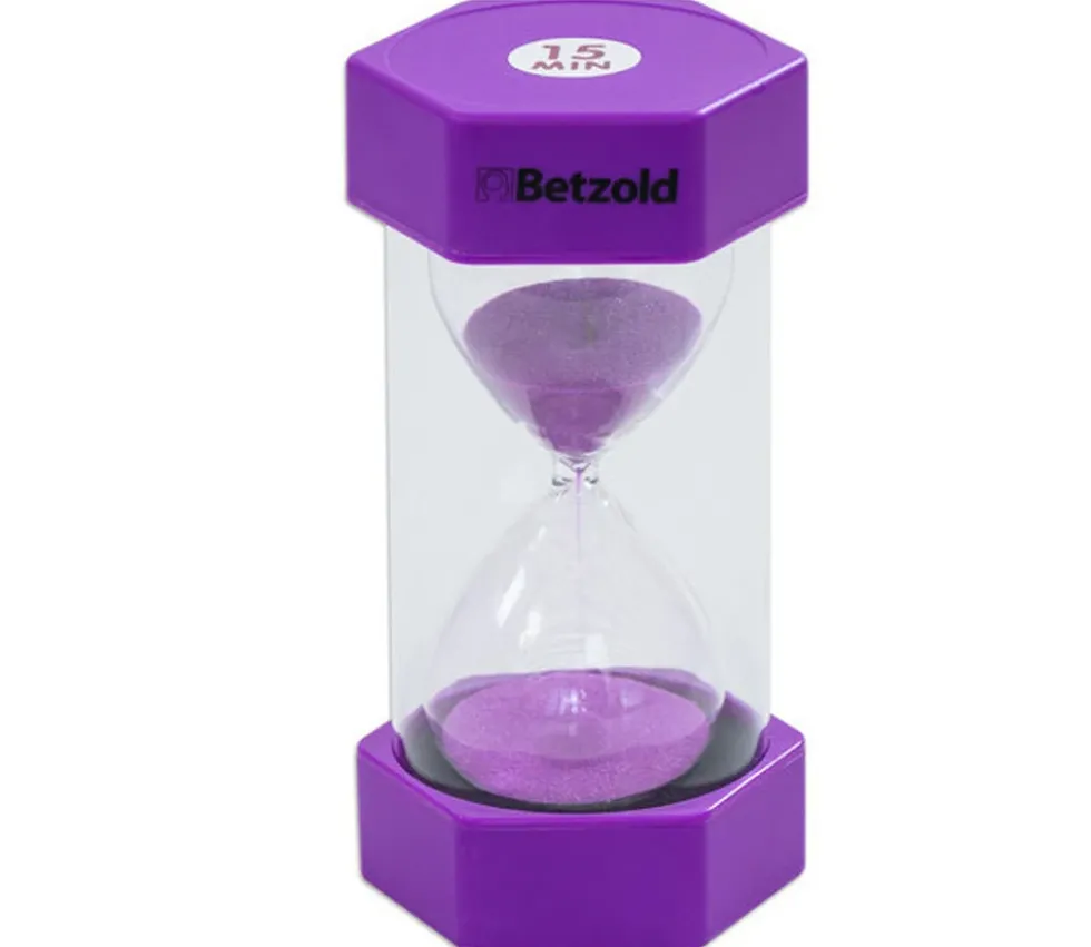 Grand sablier super lisible 15 minutes - VIOLET - 16 cm MAXI