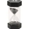 Grand sablier super lisible 15 minutes - NOIR - 16 cm MAXI