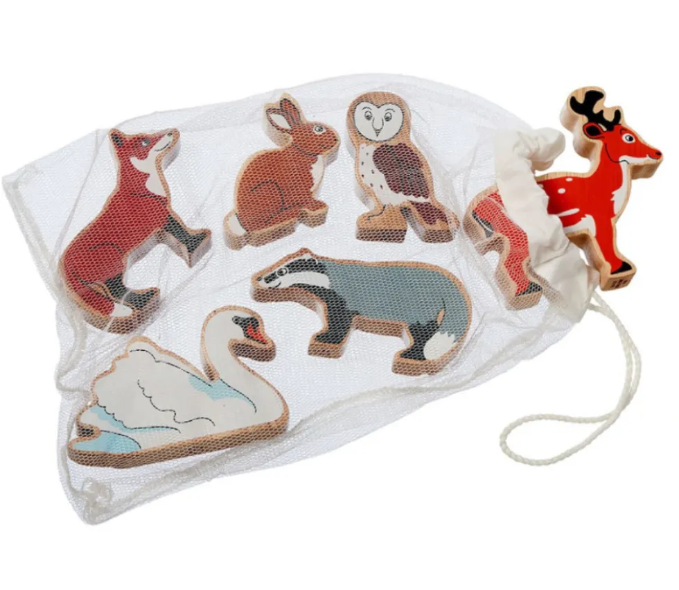 6 grands animaux de la forêt - figurines en bois