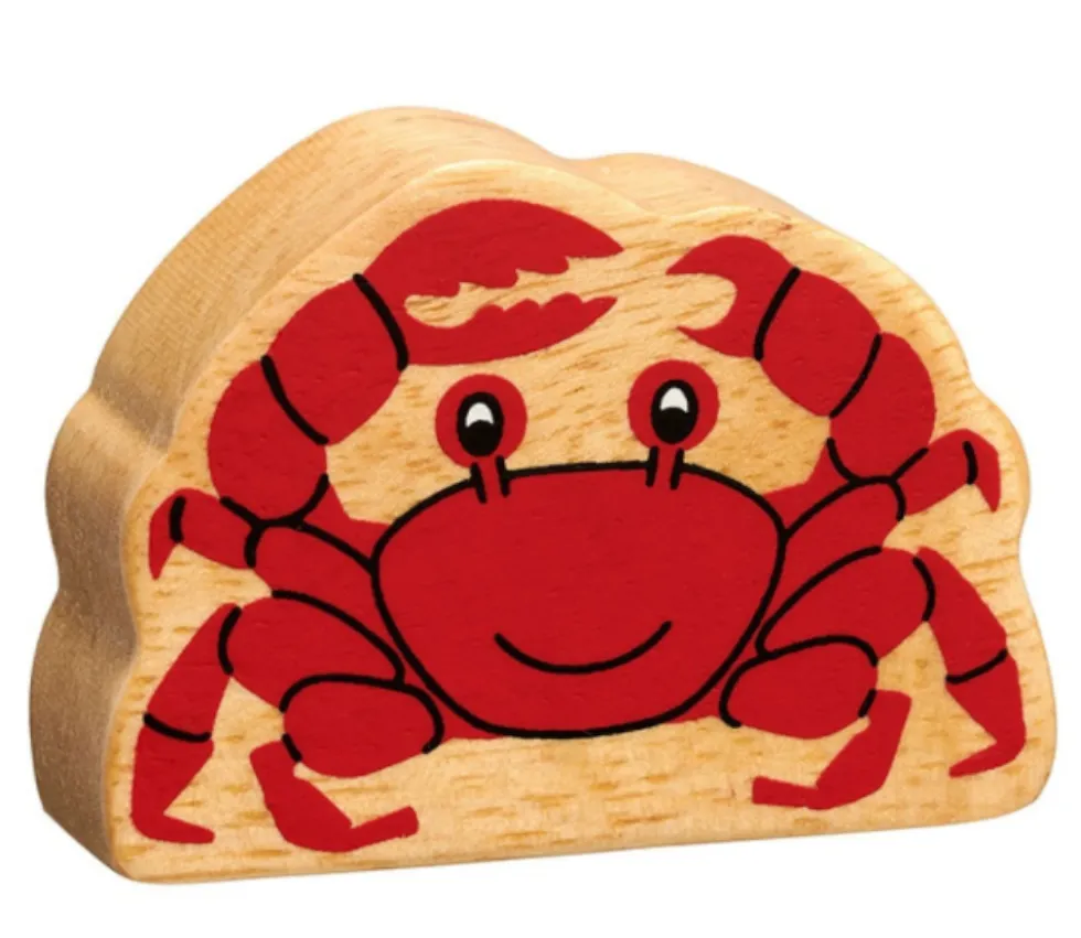 6 grands animaux de la mer en bois - figurines colorées