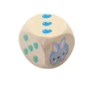 Gros dé en bois Pâques lapin et oeufs 2.5 cm