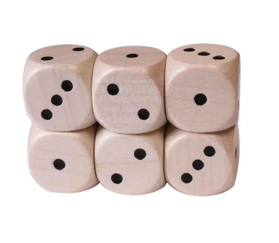 Gros dé 123 en 2 cm dé à jouer bois points 1 2 3 1 2 3