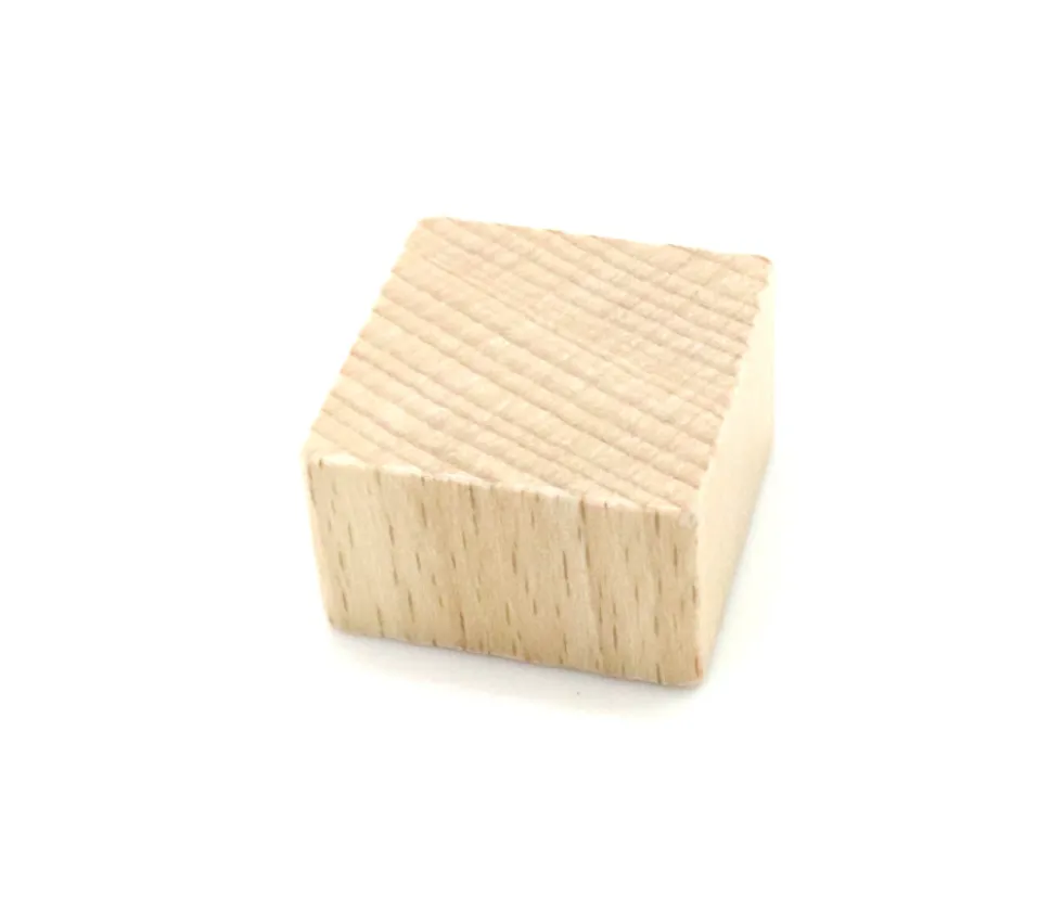 50 gros jetons carrés bois naturel 2.5 cm épais