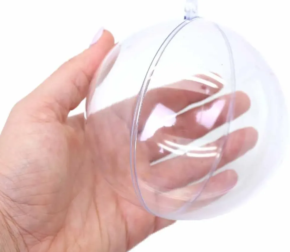 5 grosses Boules 10 cm plastique cristal à remplir et suspendre