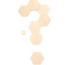 Hexagone plat en bois de 4.5 cm - 45 x 45 x 8 mm