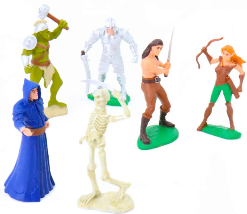 Héros et monstres : 6 figurines de jeu environ 6 cm