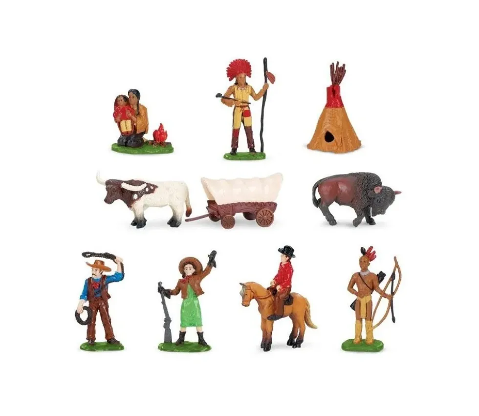 Indiens et cow-boys : 11 figurines de jeu