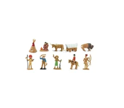 Indiens et cow-boys : 11 figurines de jeu