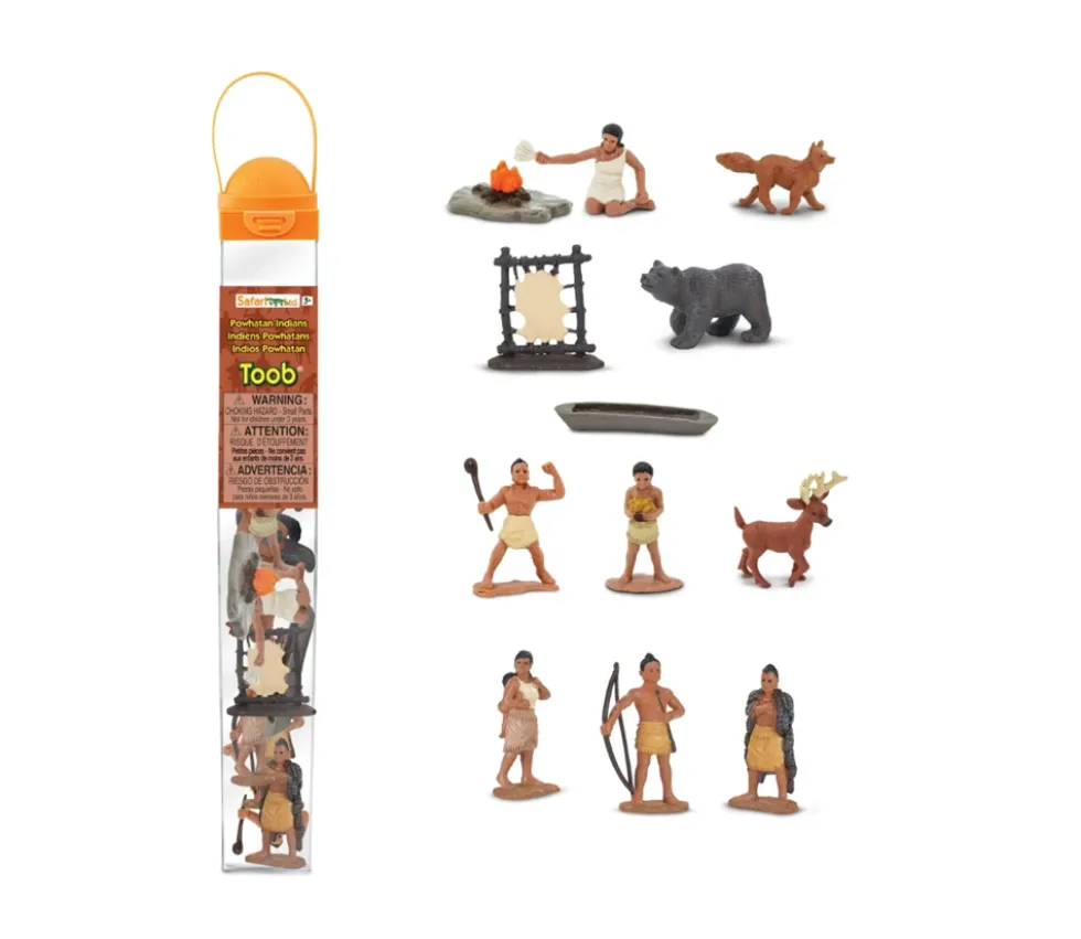Indiens Powhatans : 12 figurines de jeu