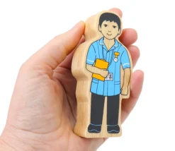 Infirmier en bois 100 x 45 x 25 mm personnage jeu