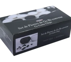 2 jarres 360 pions de go biconvexes - pierres jeu de go