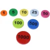 Jeton bois numéro 1 rond plat de 21 x 4 mm orange