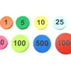 Jeton bois numéro 50 rond plat de 21 x 4 mm rose