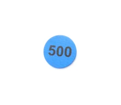 Jeton bois numéro 500 rond plat de 25 x 4 mm bleu