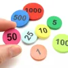 Jeton bois numéro 1000 rond plat de 30 x 4 mm rouge