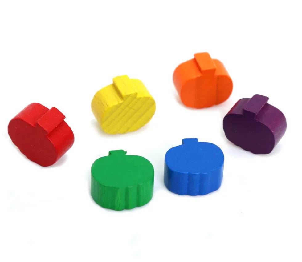 Jeton citrouille / mini pomme pion 1.6 x 1.4 cm en bois à l'unité