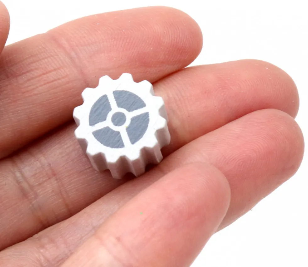 Jeton en bois engrenage roue dentée Ø 15 mm