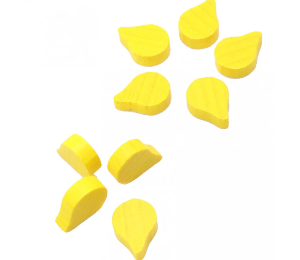 Jeton feuille goutte huile jaune -14 x 10 x 4 mm