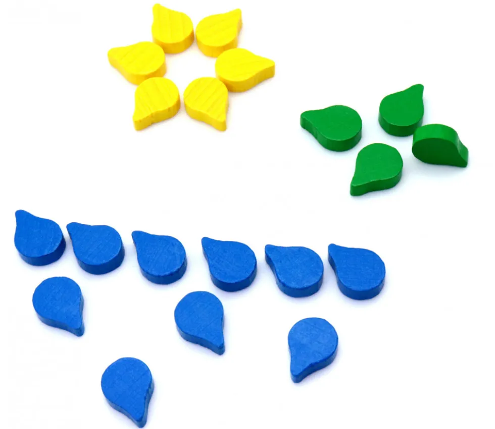 Jeton feuille goutte huile jaune -14 x 10 x 4 mm