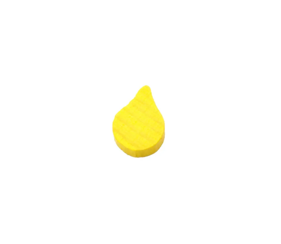 Jeton feuille goutte huile jaune -14 x 10 x 4 mm