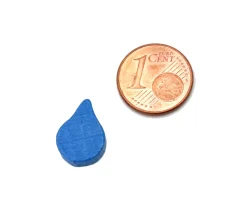 Jeton goutte d'eau bleue 17 x 11 x 8 mm
