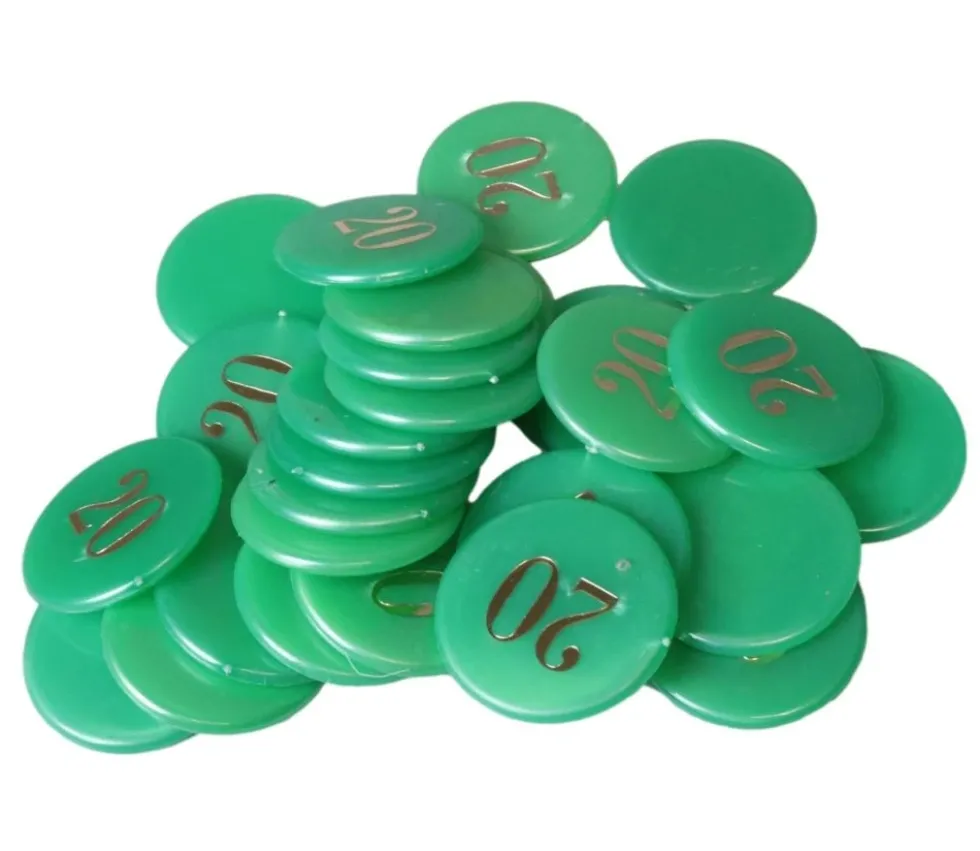 Jeton numéroté nacré 32 mm numéro 20